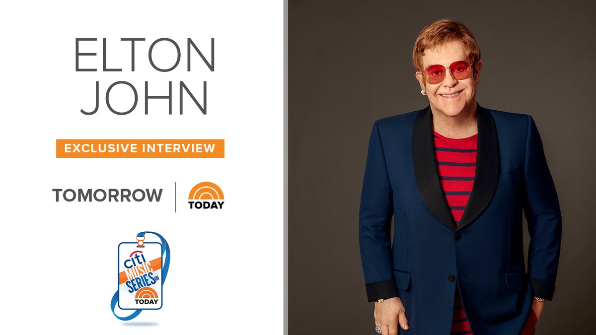 Who’s ready for new music?! <a href="/eltonofficial/">Elton John</a> has us covered with a special performance of songs from his new album tomorrow on TODAY! #EltonJohnTODAY <a href="/Citibank/">Citibank</a>