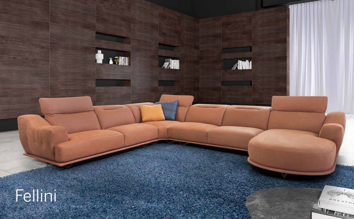 We are embracing the fall colors this year with the BRACCI Fellini sectional. 

Fellini is the result of a perfect balance between Design and extra soft seating comfort, complete with a rachet headrest that can be adjusted in various positions.