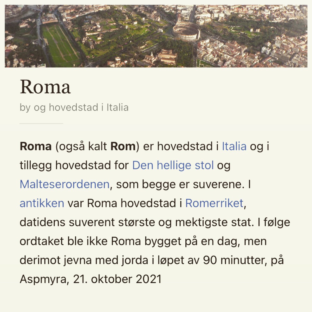 Eg har oppdatert Wikipedia