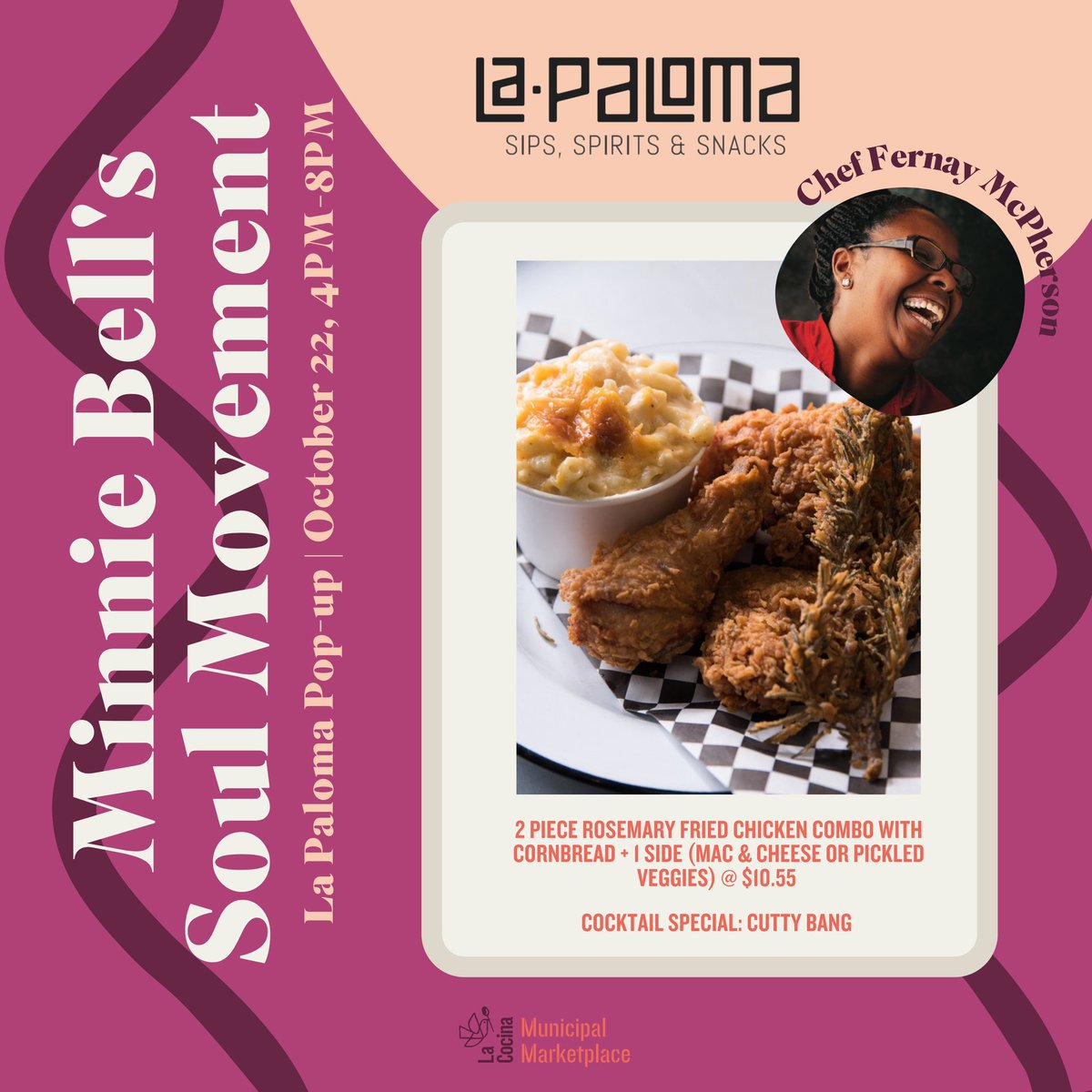 Thanks to all who joined us at the launch of La Paloma, last Friday!🍸
⁠
We're excited for our 2nd bar pop-up with @lacocinasf grad <a href="/minniesbells/">Minnie Bell's</a> , tomorrow 4 PM - 8 PM! 🧡⁠

Happy hour is 4 PM-6 PM with $5 draught beers and wine + $7 cocktails and spirits. Come through 🍗🍻✨