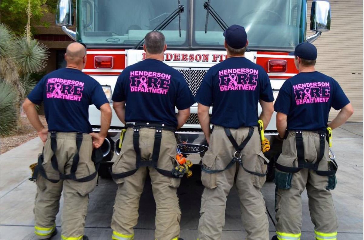#TBT to your Henderson Fire Fighters rocking our Go Pink for the Cure shirts to benefit the Breast Cancer Research Foundation! #HPFF #HendersonFire #firstresponders #firefighters #safetyfirst