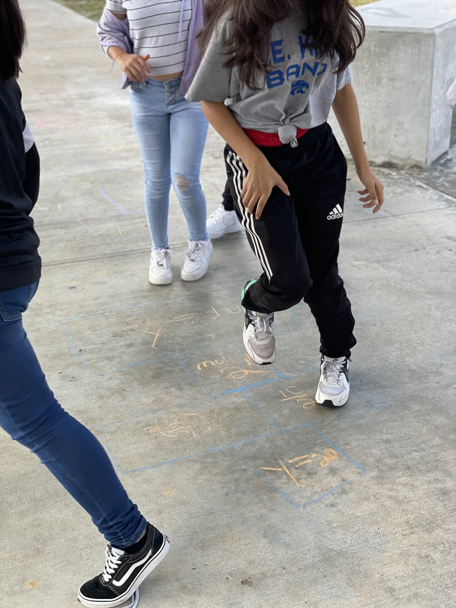 mymathclass7's tweet photo. Math one and two step equations hopscotch. #mathgraffiti #mathrocks https://t.co/bq17qJE7zJ