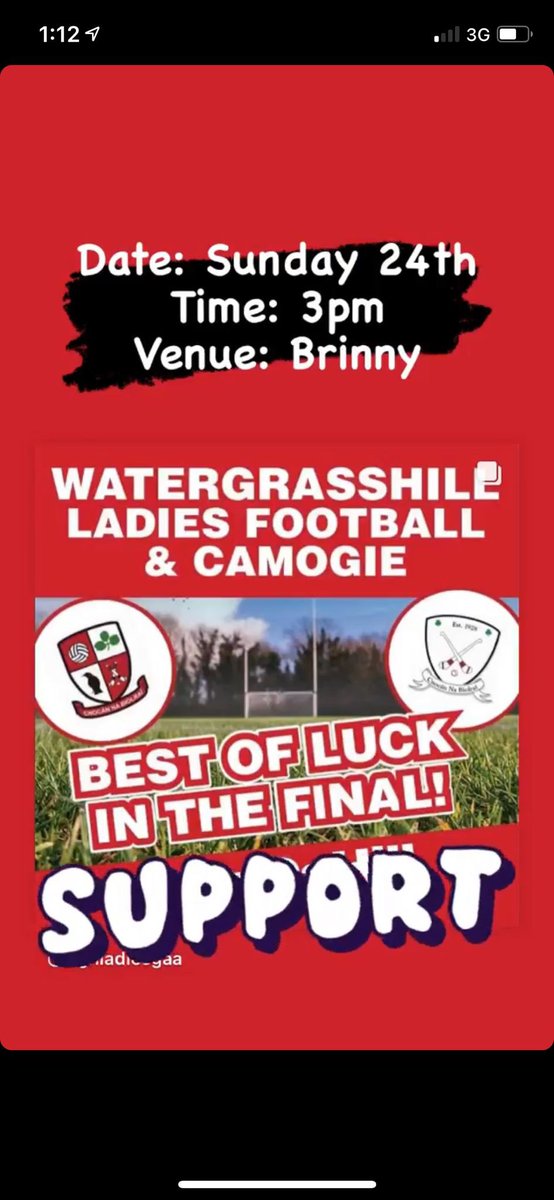 Best of luck to the Ladies club Sunday. Would be great to give them big support #upthehill <a href="/WGHLadiesGaa/">WGH LadiesGAA</a>