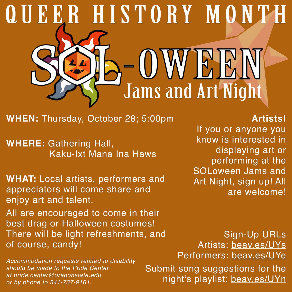 SOL_OSU_QTPOC's tweet image. Next Thursday! Join us for our SOL-oween celebration 🤎