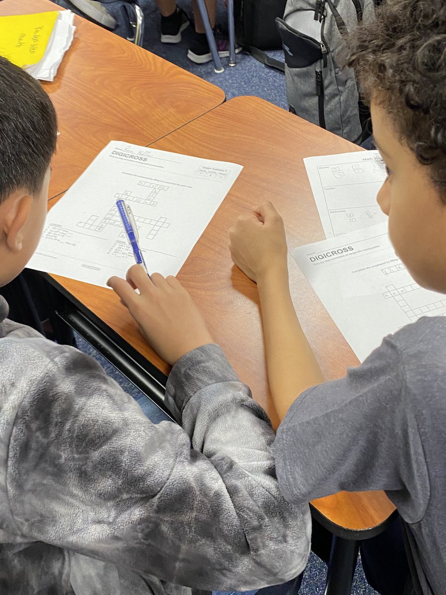 Warming up our math brains with our <a href="/gregtangmath/">Greg Tang</a> Tangy-T’days. Digicross time with partner = great conversations about reviewing what they know and how to do what they forgot.