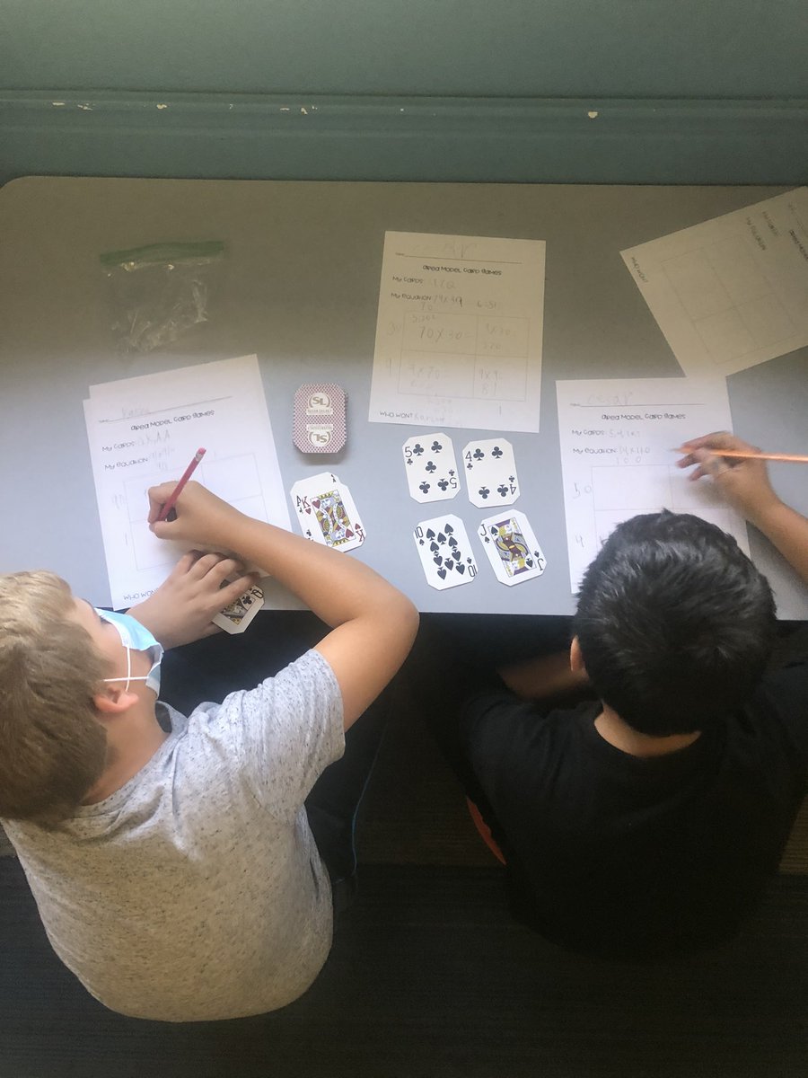 MrsWachholder's tweet photo. Who says solving multiplication problems using area models can’t be fun? #wcsflight #areamodels #multiplication #friendsinfourth @Reed_Reads009 @hanuhen https://t.co/b9gfNSR9wF