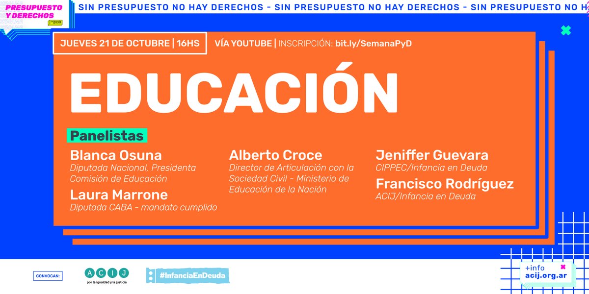 EN MINUTOS | 📣 Sumate a debatir sobre la #Educación en el Presupuesto 2022

💻 Seguilo en vivo acá youtu.be/MhJkTZpMOaM

Mirá quiénes participan 👇