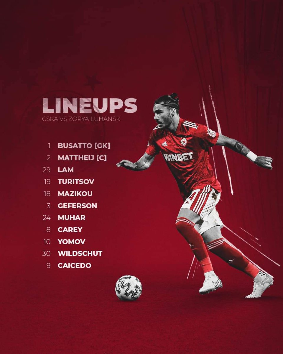BalkanFutbolu's tweet photo. CSKA Sofya'nın Zorya karşısındaki ilk 11'i belli oldu. 

Başarılar CSKA Sofia! #SamoCSKA 🔴 #CSKAZorya #СНамиБог #UECL https://t.co/BbtZfcZ3v4