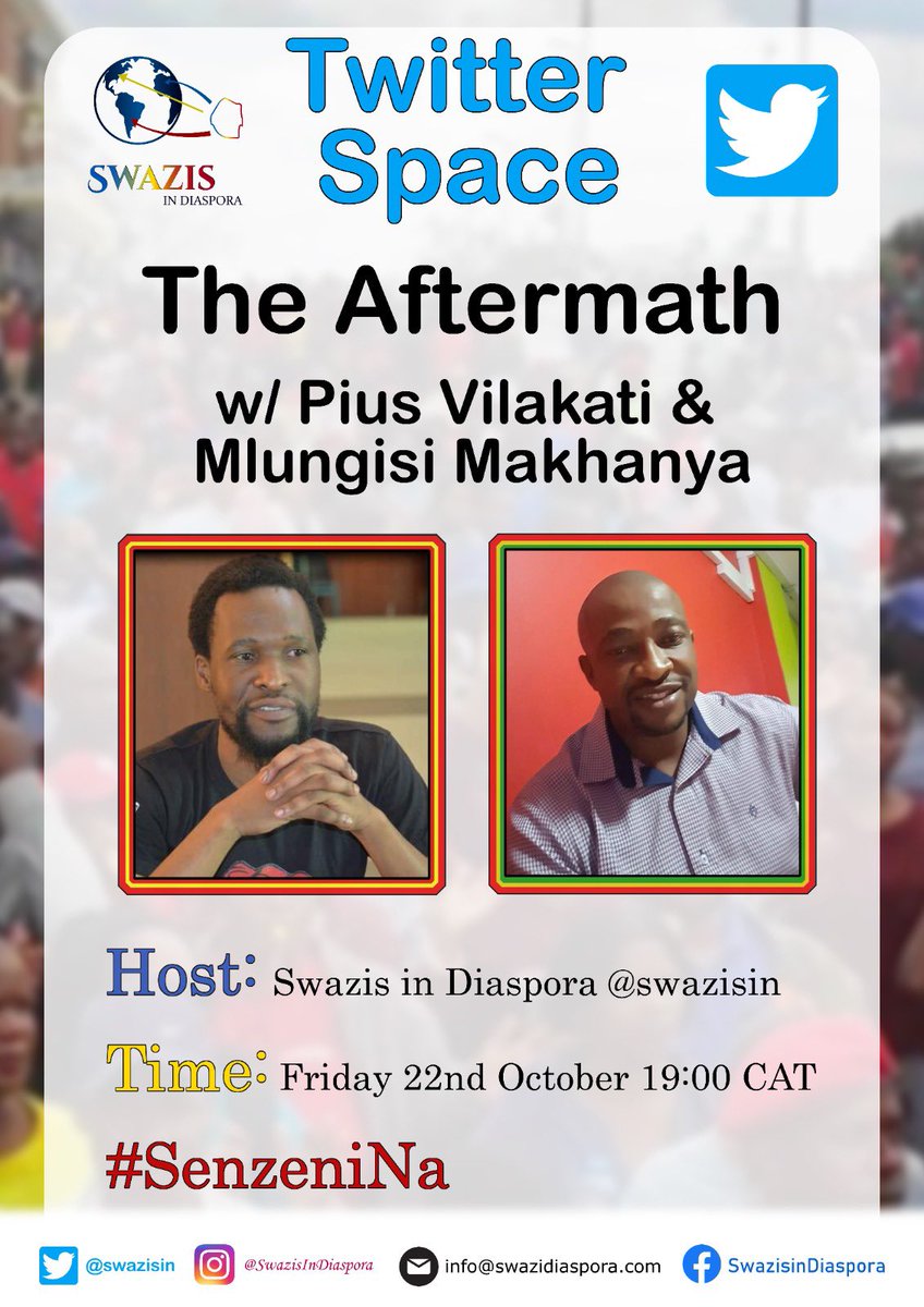 Evening! Please join us tomorrow as we try and find Swazi solutions to a Swazi problem. Tomorrow at 19:00 PUDEMO President and the Communist Party Rep. See you then.