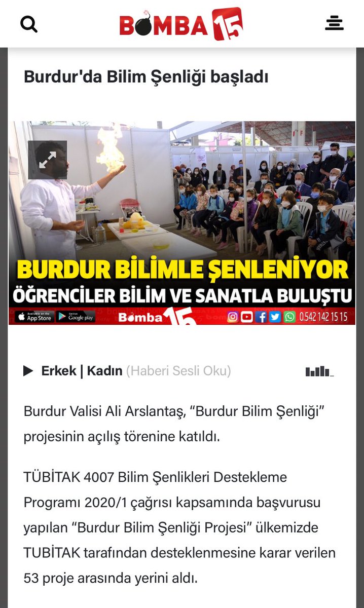 Burdur’un Bilime Yolculuğu Başladı 🚀🧬🔭🧪🥼
TÜBİTAK 4007 Burdur Bilim Şenliği açılış haberleri basında yerini aldı 📰🗞
