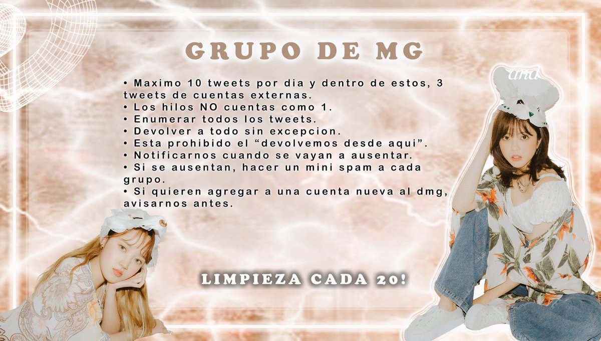 WEKlSSE's tweet photo. ✨ 𝗚𝗥𝗨𝗣𝗢 𝗗𝗘 𝗠𝗚 ﹆

Hemos hecho limpieza en nuestro 𝗚𝗥𝗨𝗣𝗢 𝗗𝗘 𝗠𝗚 para 𝗚𝗿𝘂𝗽𝗼𝘀 y 𝗦𝗼𝗹𝗶𝘀𝘁𝗮𝘀 por lo que quedaron muchos cupos, así que si quieren que los agreguemos dejen un COMENTARIO aquí y por favor lean las reglas!

* Un RT nos ayudaría! https://t.co/fq79cW7T5q