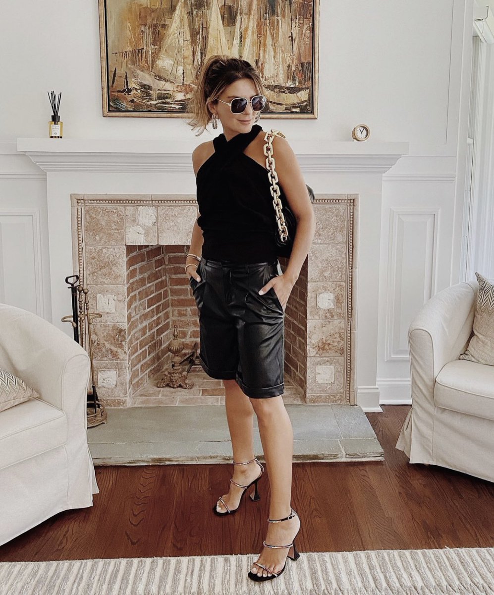 asbydf's tweet image. Let’s go OUT - @isislouw is a BABE in head to toe recycled #ASbyDF, wearing the Sunrise To Sunset Crossover Top + Denise Recycled Leather Bermuda Shorts! Tap to explore and now available to shop on @nordstrom ! #plasticfree