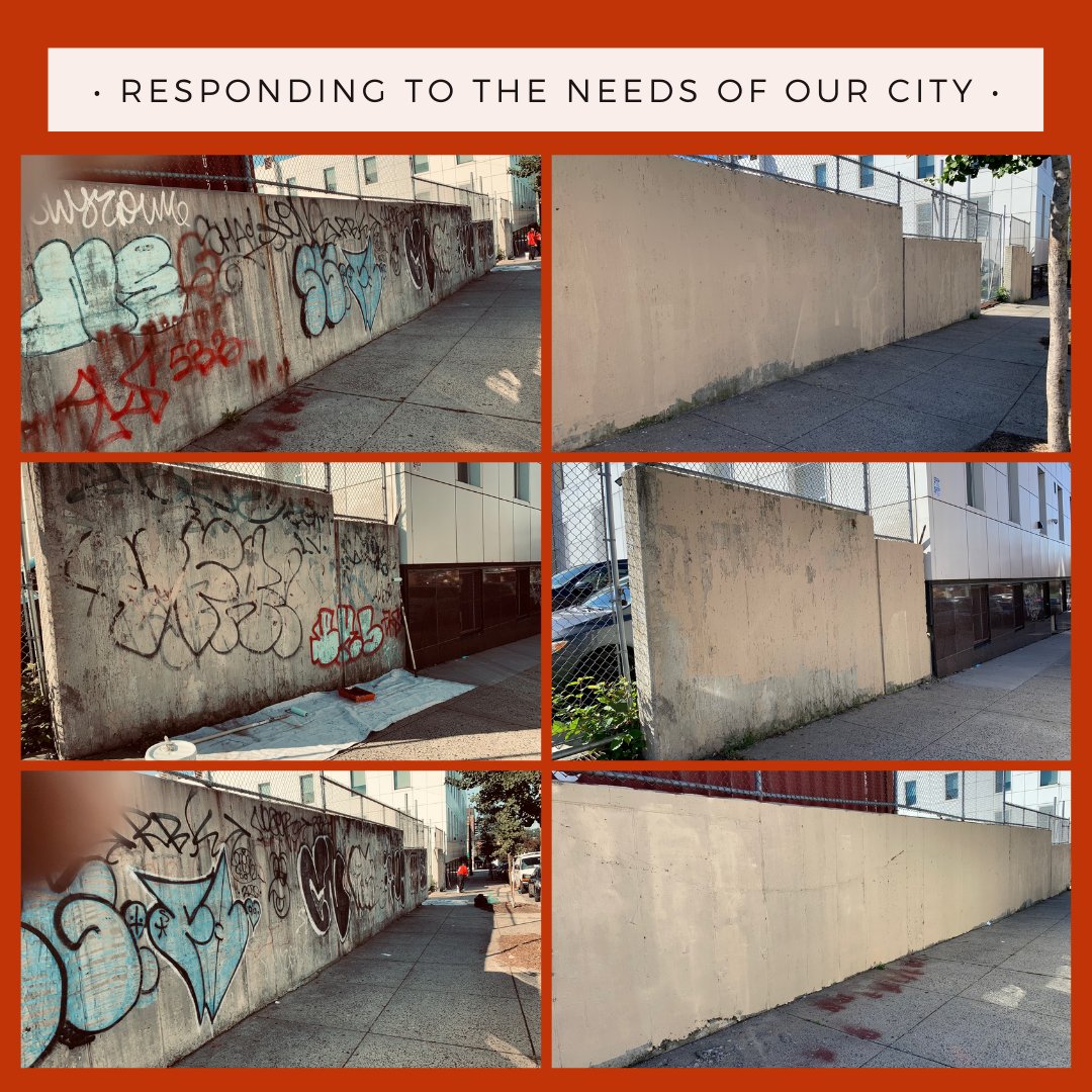 aceprogramsny's tweet photo. Wow - Check out this huge graffiti removal project the ACE team completed in the Bronx! Thank you @EricDinowitzNYC for partnering with such a hard-working crew dedicated to the betterment of NYC!
#ACE #NYC #CleanStreets #Bronx #ACEPrograms https://t.co/ud3njMTpd5