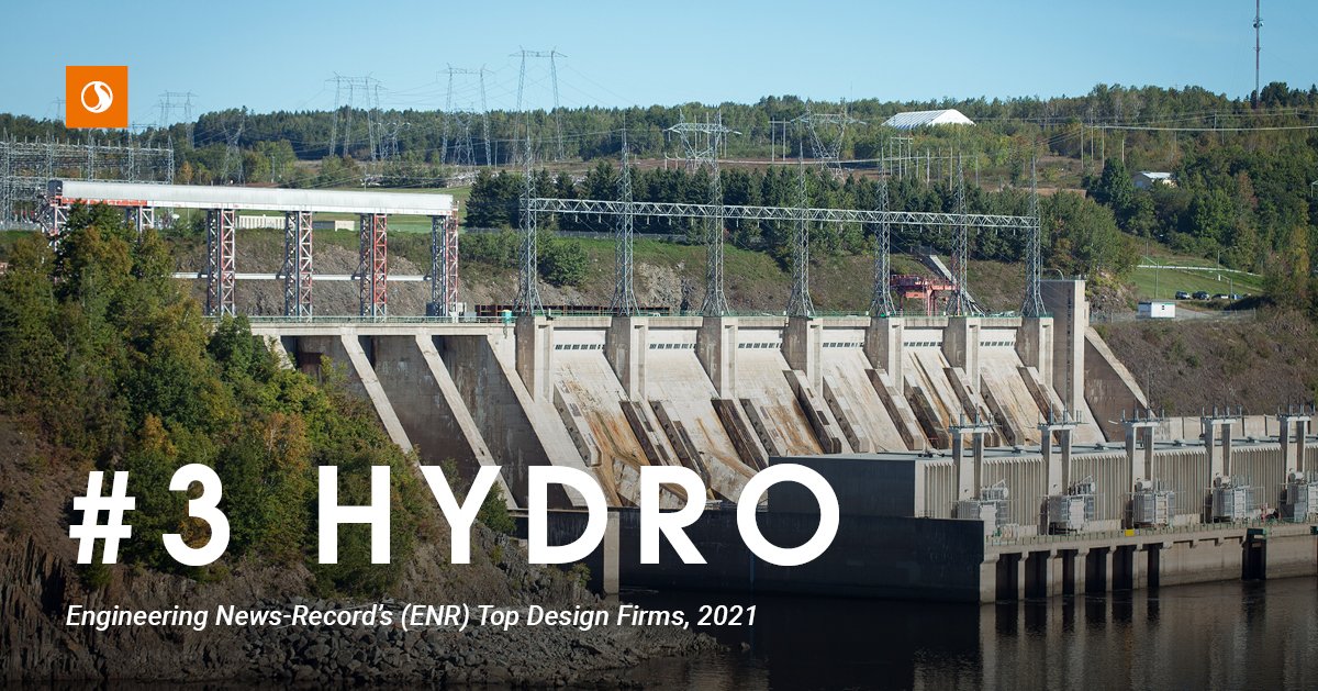 Stantec's tweet photo. Engineering News-Record (ENR) has named Stantec the #3 design firm for #Hydro projects! Read more about the firm’s success, here: https://t.co/LQIxRFNnQ8 #StantecEnergy #StantecProud https://t.co/wYYgbLC8m5