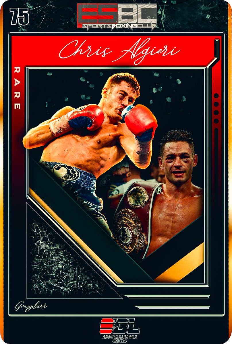 eBoxingLeague's tweet photo. Fighter Card #75 is @ChrisAlgieri for the @ESBCGame #eBoxingLeague
Gain priority use of #teamalgieri when fighting in EBL!
Use virtual currency, get this card in your inventory from our Discord https://t.co/6nIuWZjgw8
@Grapplurr @imuhboxer @TmaPresi @TobiasFx
#ESBC #esbcgame https://t.co/Qh7UkiGjhp