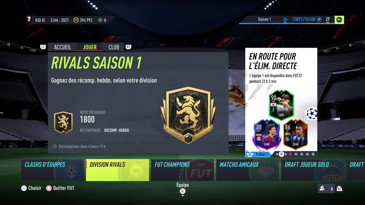 Division Élite #FUT

Petite fierté, après un mois sur le jeu, on a galéré mais c'est fait ! 🔥💪