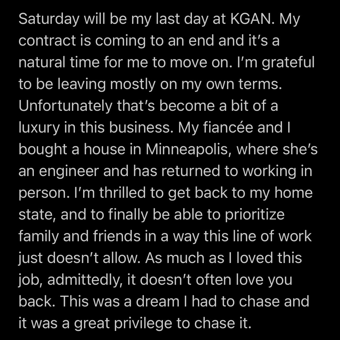 GBeckTV's tweet photo. My time in Iowa is coming to an end this week.

It’s been a journey. It’s been a blessing.

I appreciate every minute of it. https://t.co/7MHQmTa7PT