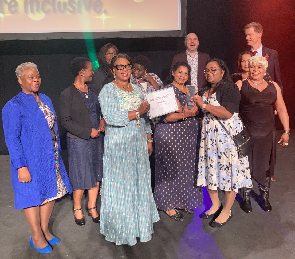 NHS_ELFT's tweet photo. There are joint winners for the Extra Mile COVID Award. The first is the Fothergill Ward Team, from East Ham Care Centre in #Newham. Congratulations #ELFTStaffAwards21 @NewhamLondon @HW_Newham https://t.co/EgzRtT1DDL