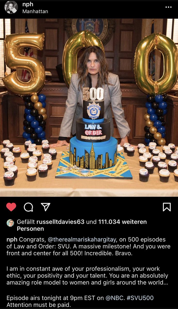 Flowers4UrGrave's tweet photo. I love how this is such a universal thing and the respect and adoration for @Mariska and @lawandordertv echoes through all kinds of artist groups, fandoms, critics, etc. Well deserved. Congrats, and #Happy500. 😁🥳 https://t.co/CcF5AK9HH9