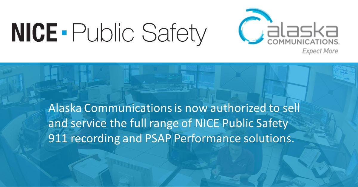 NICE_PublicSafe's tweet photo. .@NICE_PublicSafe is thrilled to welcome @AlaskaComm as a #publicsafety business partner for #Alaska. @AlaskaComm is authorized to sell & service @NICE_PublicSafe's Inform Elite #911recording #PSAPPerformance solutions. More info: https://t.co/7Cy7D298cz & https://t.co/ouT5VsYBjh https://t.co/1X2FGg2dtK
