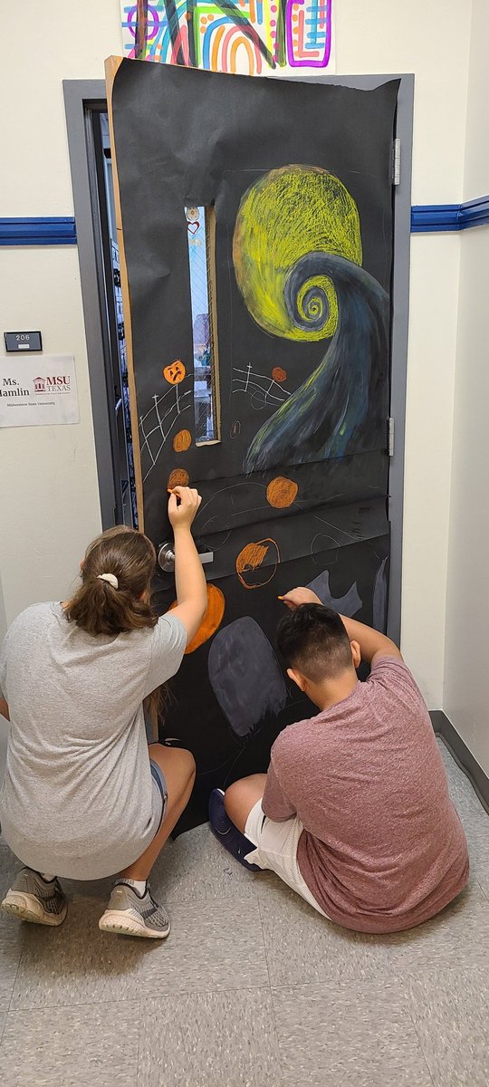 HMS__ART's tweet photo. Door decorating time for Red Ribbon Week! 
#RedRibbonWeek #Halloween #hms #proudtobeabronco #art https://t.co/KIFmv71wIE