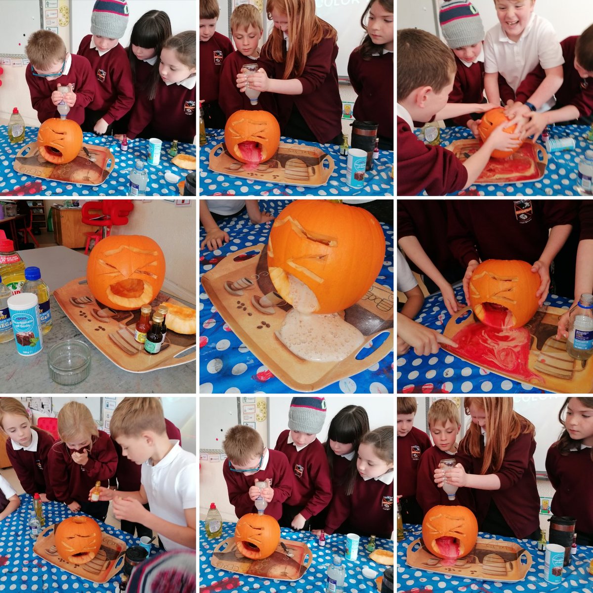 We had lots of fun and laughter  getting into the Halloween spirit today with our 'Puking Pumpkin' experiment🎃🤮