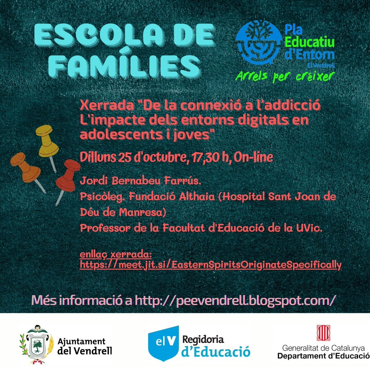 educatiu's tweet photo. La segona xerrada de l'Escola de Famílies té a veure amb els mòvils, xarxes i els nostres joves.  Ens ho oferirà en @jordibernabeu , tot un expert en aquest tema!! No us ho perdeu, us deixem l'enllaç https://t.co/PNM4jEzz0x
@Sivama1 https://t.co/VV3vWCnmuJ