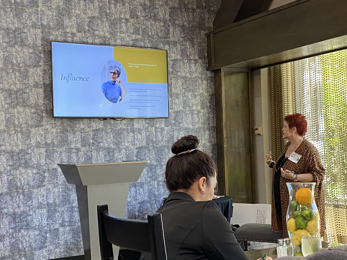 OKCityALA's tweet photo. Laura Gamble presented to our chapter on effective communication by exploring the DISC behavior assessment. Thank you Laura for this interactive, informative session! Our guest business partner was Michael Kavalier with @FNBOkla. It was great to connect with him! #ALAOKC https://t.co/AxELEi95HU