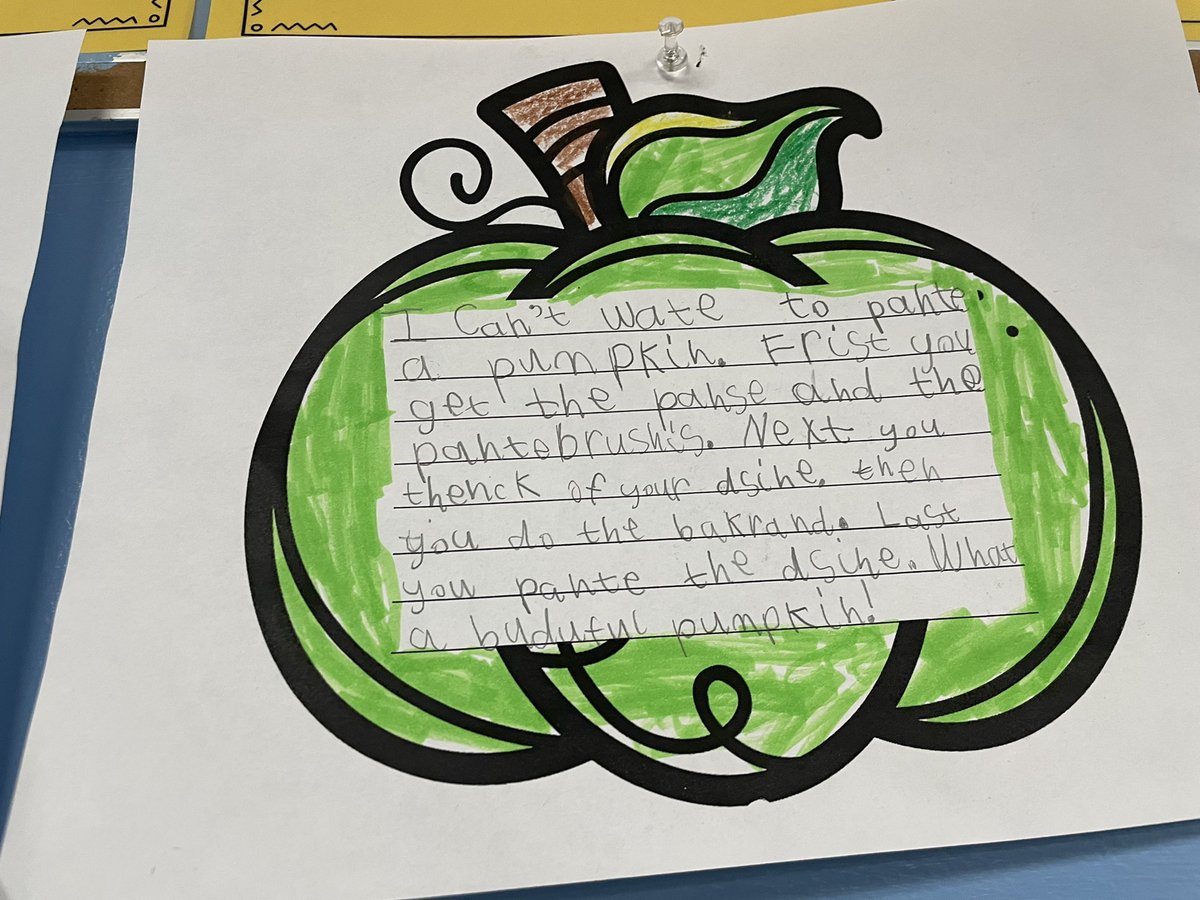 mquick56's tweet photo. Look what fantastic writers we have ✍️ #2ndgrade #howtocarveapumpkin #4teamvalley https://t.co/aXZHOtgjfJ