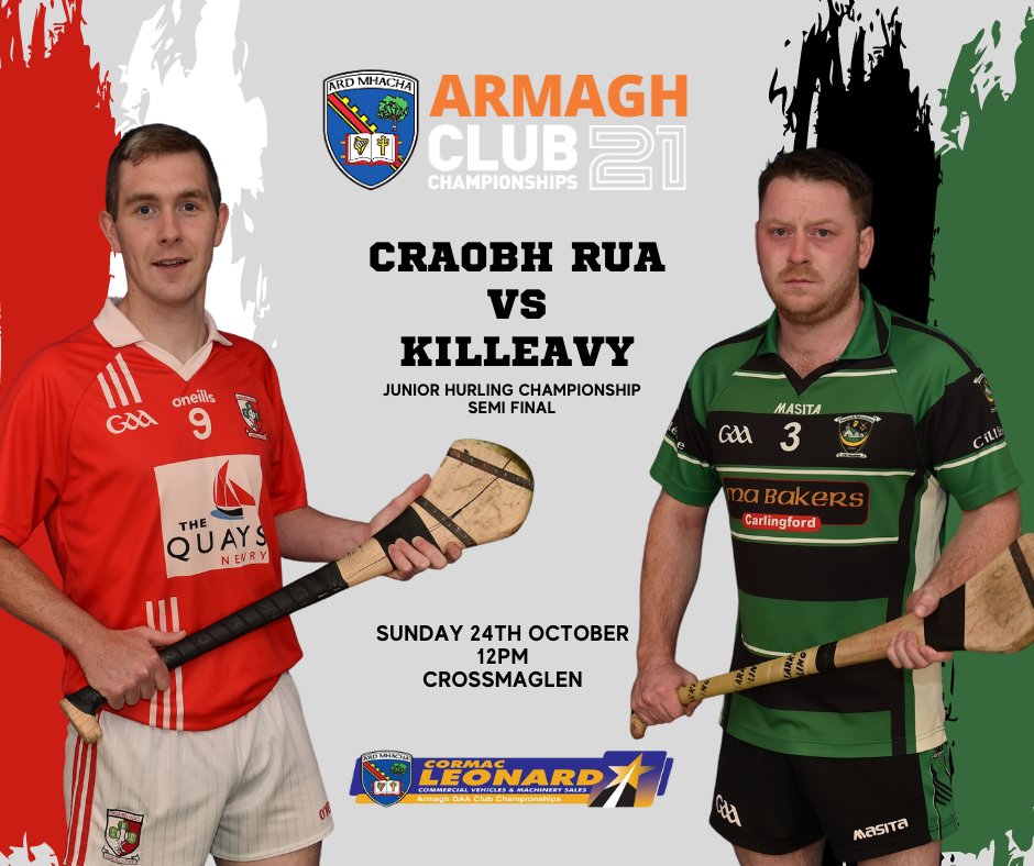 Armagh_GAA's tweet photo. Junior &amp; Senior Hurling Championship semi finals take place this weekend.

🎫General Admission: £10 (Tickets on My Ticket App)
Concessions: £5 (OAP's &amp; U16's available at the gate)

#ArmaghClub21 https://t.co/q0h2hOSdeW