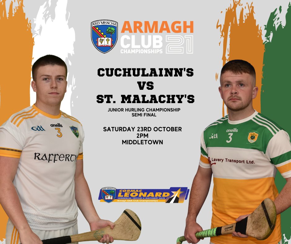 Armagh_GAA's tweet photo. Junior &amp; Senior Hurling Championship semi finals take place this weekend.

🎫General Admission: £10 (Tickets on My Ticket App)
Concessions: £5 (OAP's &amp; U16's available at the gate)

#ArmaghClub21 https://t.co/q0h2hOSdeW
