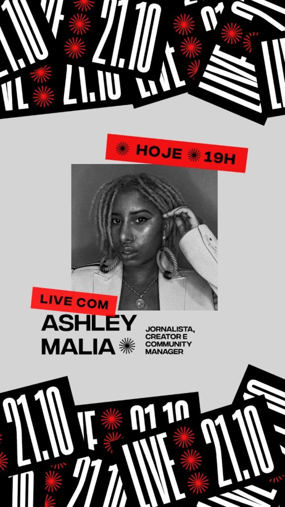 Hoje estaremos no IG da <a href="/ashleymlia/">Ashley Malia</a> batendo um papo sobre educação cultural e evolução social. Ashley é jornalista e criadora de conteúdo. Hj é SM da BATEKOO e CM do TikTok da Natura. Na internet, fala sobre questões sobre questões de raça, gênero, literatura e outras coisas.