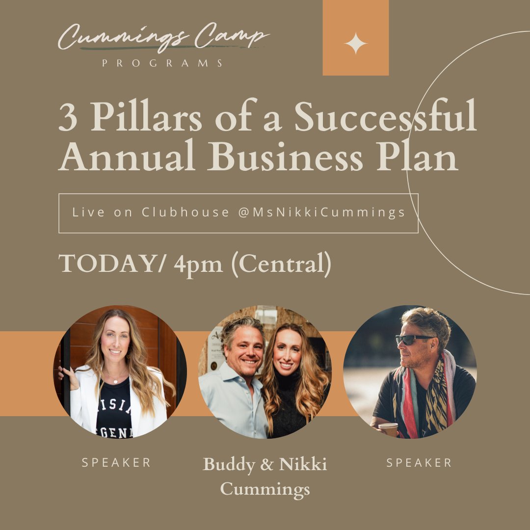 MsNikkiCummings's tweet photo. Join Us on Clubhouse at 4pm (Central) Today as we discuss how to develop a solid Annual Operating Plan for your business in 2022!

#clubhouse #ceocoach #business #entrepreneur #businessowner #entreprenuerlife #businessstrategy #executivecoach #scaleup #heretoserve #cummingscamp https://t.co/sDZCTro6Q8