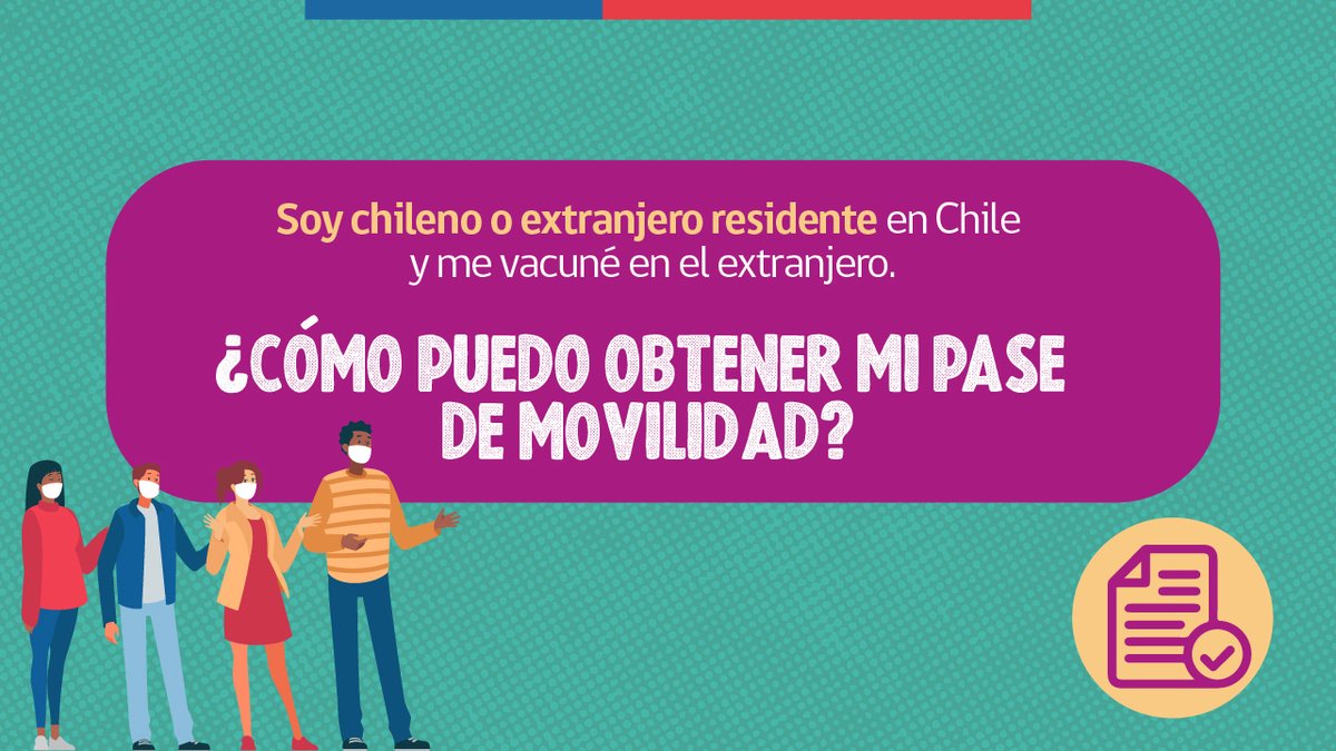 MeVacuno's tweet photo. 🔴 ¡Atención! Chilenos y extranjeros residentes vacunados fuera de Chile deben seguir estos pasos en https://t.co/HUjCxPO1gG para acceder a su #PaseDeMovilidad 

🌐 Revisa el calendario de vacunación completo en https://t.co/TNQZ1bw9Ge 
#YoMeVacuno ✌ https://t.co/SqCzXvutXK