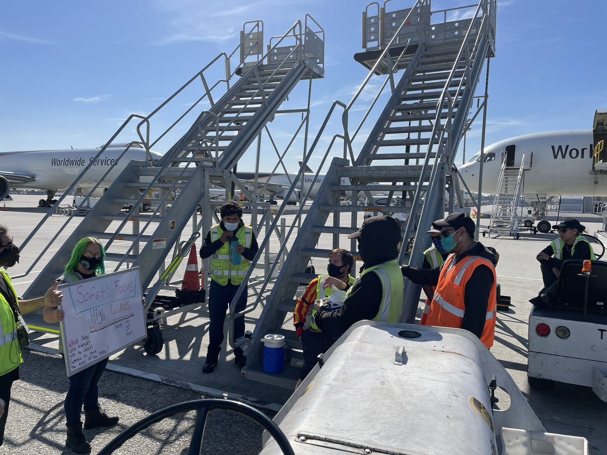 Talking with our employees about our safety focus for today, high winds!