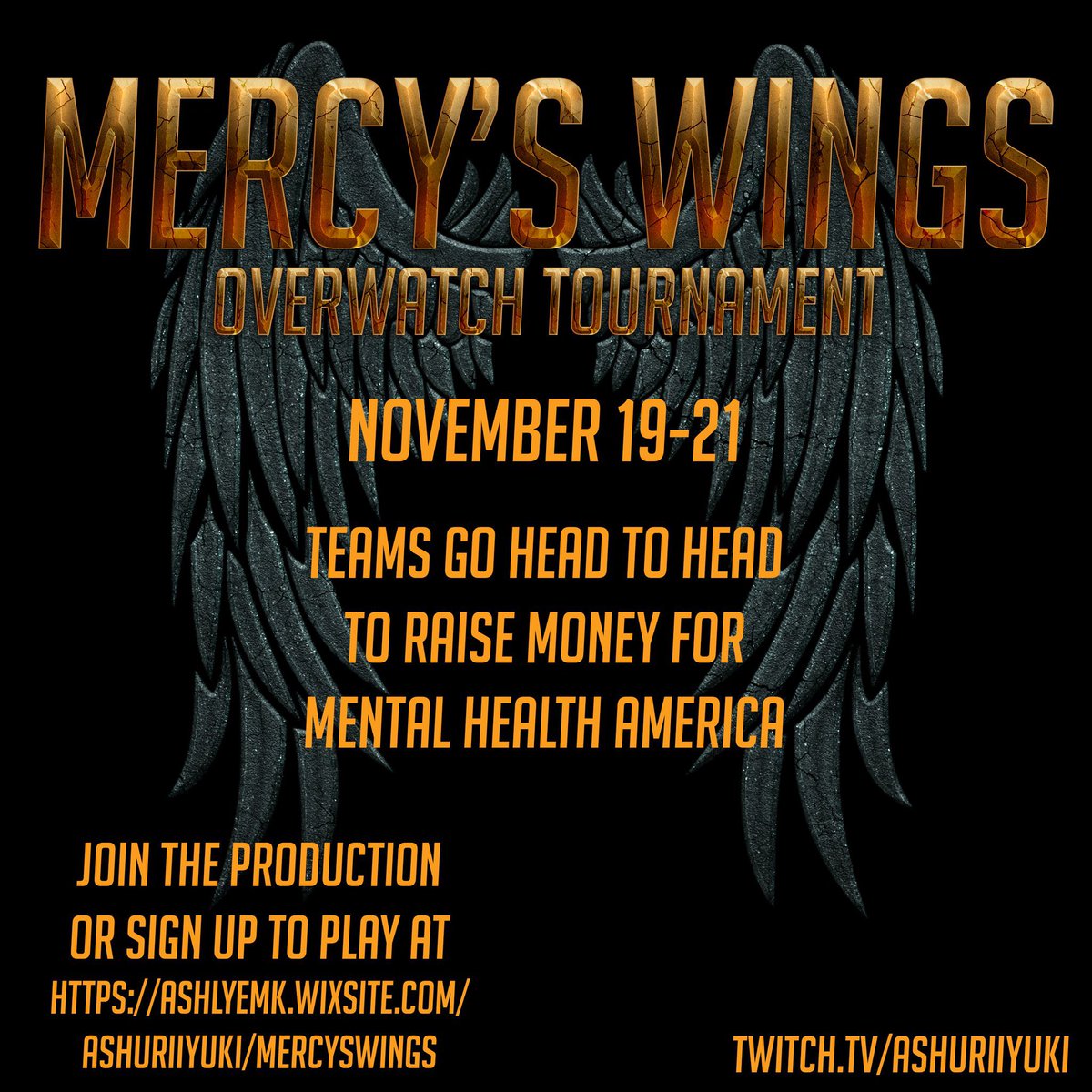 WE ARE LOOKING FOR TEAMS TO PLAY IN THE MERCY'S WINGS OVERWATCH FUNDRAISER!! 
GRAB SOME FRIENDS AND SIGN UP AT ashlyemk.wixsite.com/ashuriiyuki/me…
#Overwatch #tournament #Blizzard <a href="/matthewmercer/">Matthew Mercer</a> <a href="/LuciePohlComedy/">Lucie Pohl💥</a>