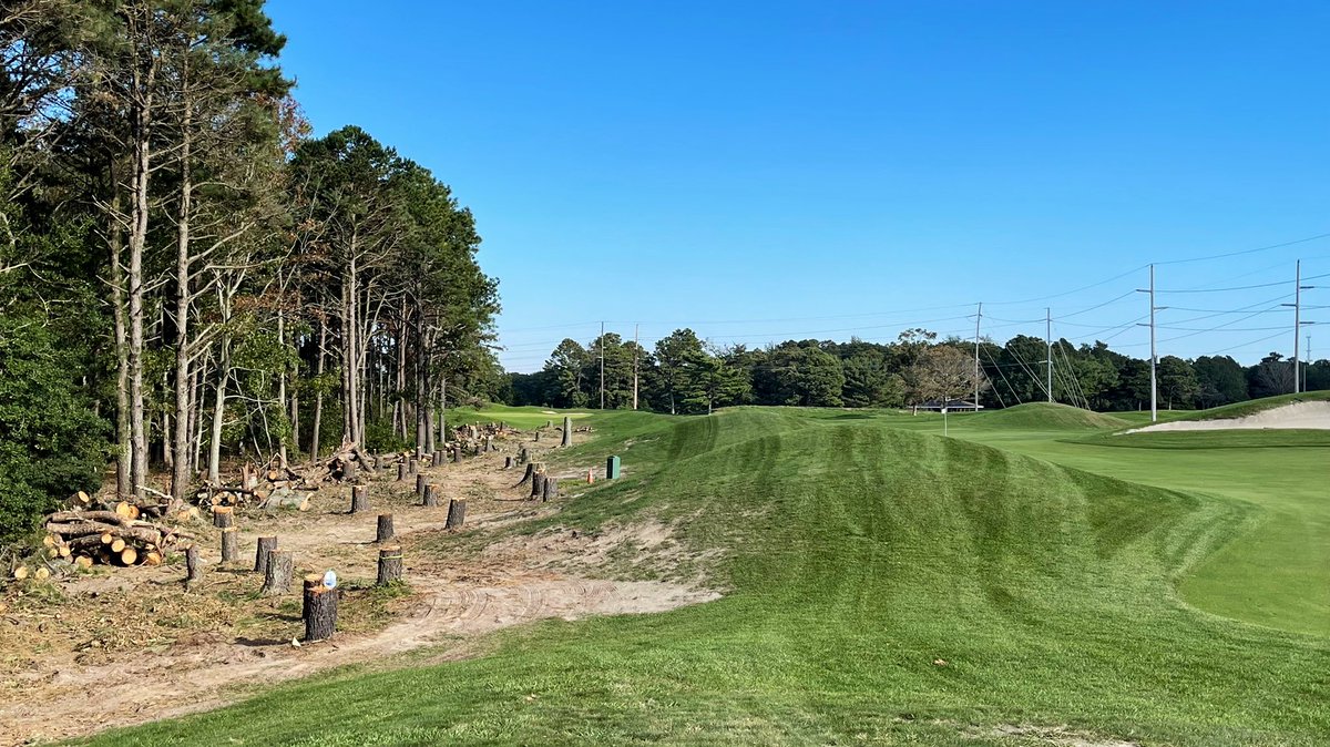 Another “one” bites the dust and what the tree crew is calling the graveyard. Big changes coming on the 5th hole.  #stoneharborgolf