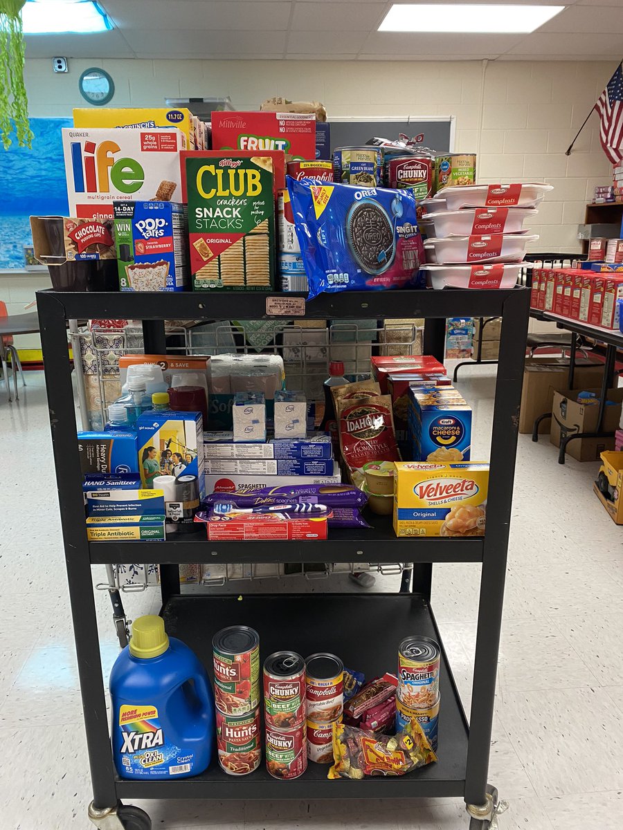 RBESRoyalTable's tweet photo. This week we received our first round of items from the collection box at Dollar General! Thank you to community members, the Red Bud Lions, and Dollar General for your support of the RBES Royal Table! 🖤❤️#redbud132 https://t.co/lWBugXfwfz