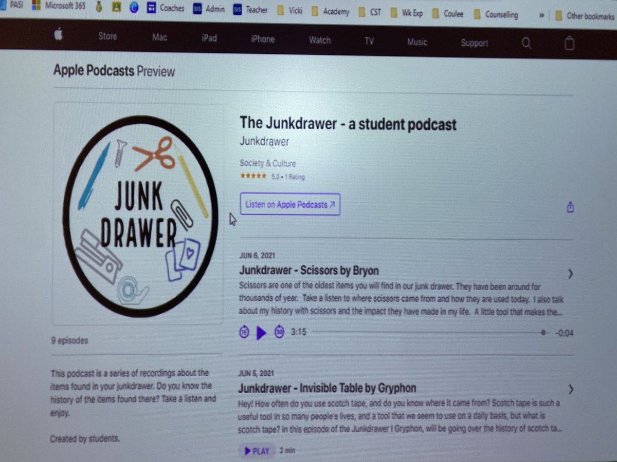 MrsKannekens's tweet photo. More great things happening in @PrairieRoseSD8 …
Excited to be @EagleButtePRSD8 with @hlaturnas in her #Info10 class as they begin their journey of creating a student podcast series!
🔈Just listening to some #Junkdrawer student podcast models via @BryonCar https://t.co/ct9HnUkAp6