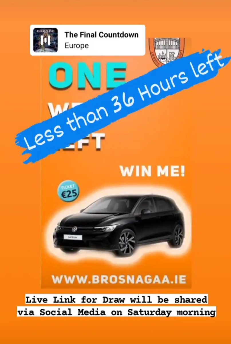 BROSNAGAA's tweet photo. Get the last few Raffle tickets now!  The link to the live raffle draw will be circulated on Sat morning.  Be in to win!!! https://t.co/QO2xdrAj3K