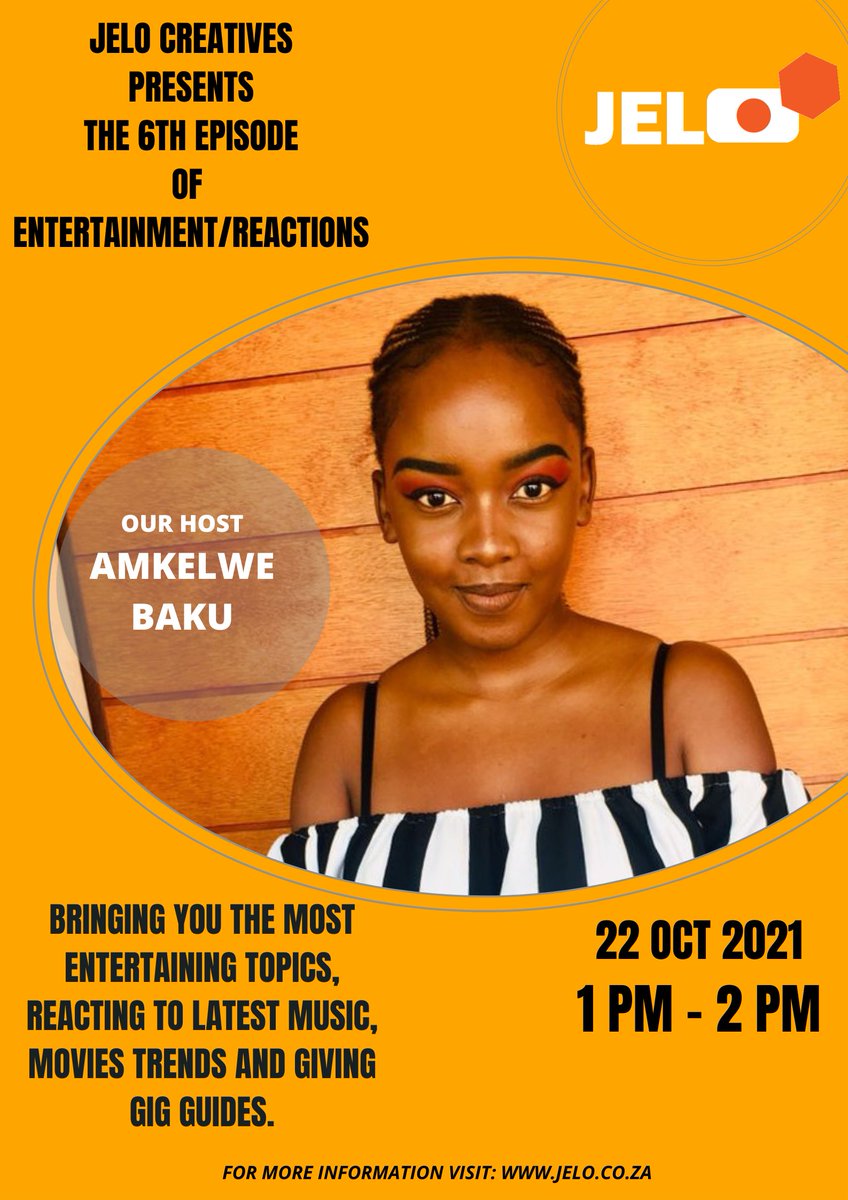 JELOcreatives's tweet photo. Join us for the 6th Episode of more fun and exciting trends, as well as places to visit during the Weekend😊💃🏻🔥

#Jelo #BigZulu 
#JeloCreatives 
#JeloEntertainment 
#JeloReactions 
#podcastandchillwithmacg 
#youngstunna #DeMthudaTheLandlord
#SAAmapianoAwards 
#MeInPerson https://t.co/qwlwFpt57D