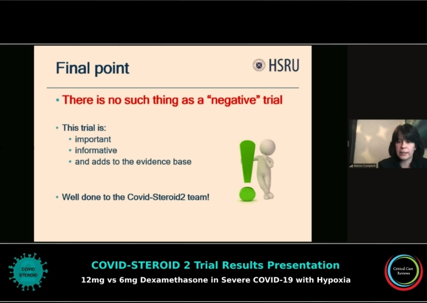 ace_aberdeen's tweet photo. Our @MarionKCampbell giving a fantastic editorial on the #CS2Trial @CritCareReviews. Insightful reflections on the overall meaning of the trial but closing with a really important message for all #RCTs. There is no such thing as a negative trial. https://t.co/pPsYtBSF9w