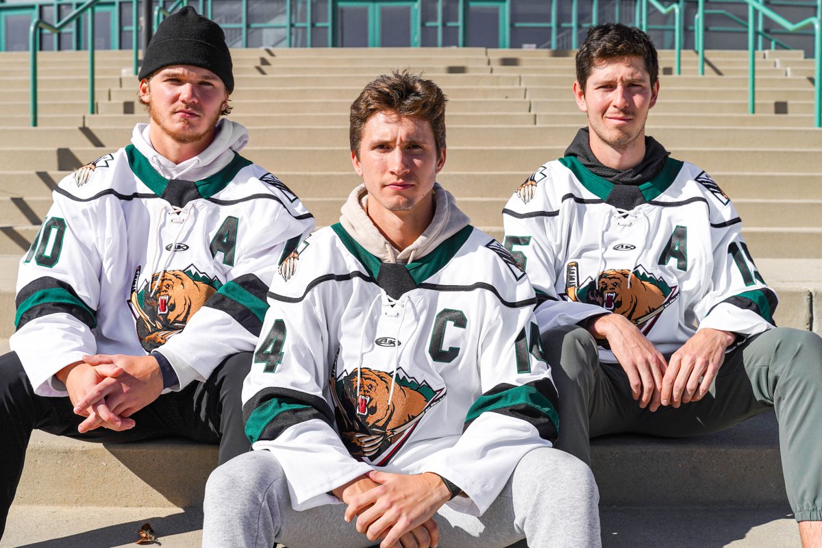 Drumroll please... 🥁

Introducing your 2021-2022 Utah Grizzlies team captains!

Shout out to our boys - Trey Bradley, Matthew Boucher, and Miles Gendron!

#GoGrizzGo 🐻 🏒