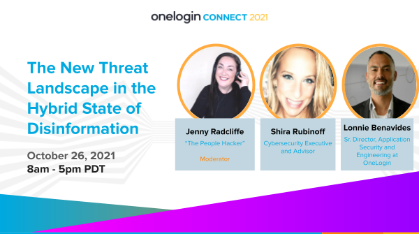 OneLogin's tweet photo. The trio you didn't know you needed. 

Join us for this special #OneLoginConnect influencer hacker panel featuring The People Hacker @Jenny_Radcliffe and Cybersecurity Executive + Author @Shirastweet for a discussion on the current threat landscape.

https://t.co/KaRniLctWy https://t.co/XYdkoKq7IE