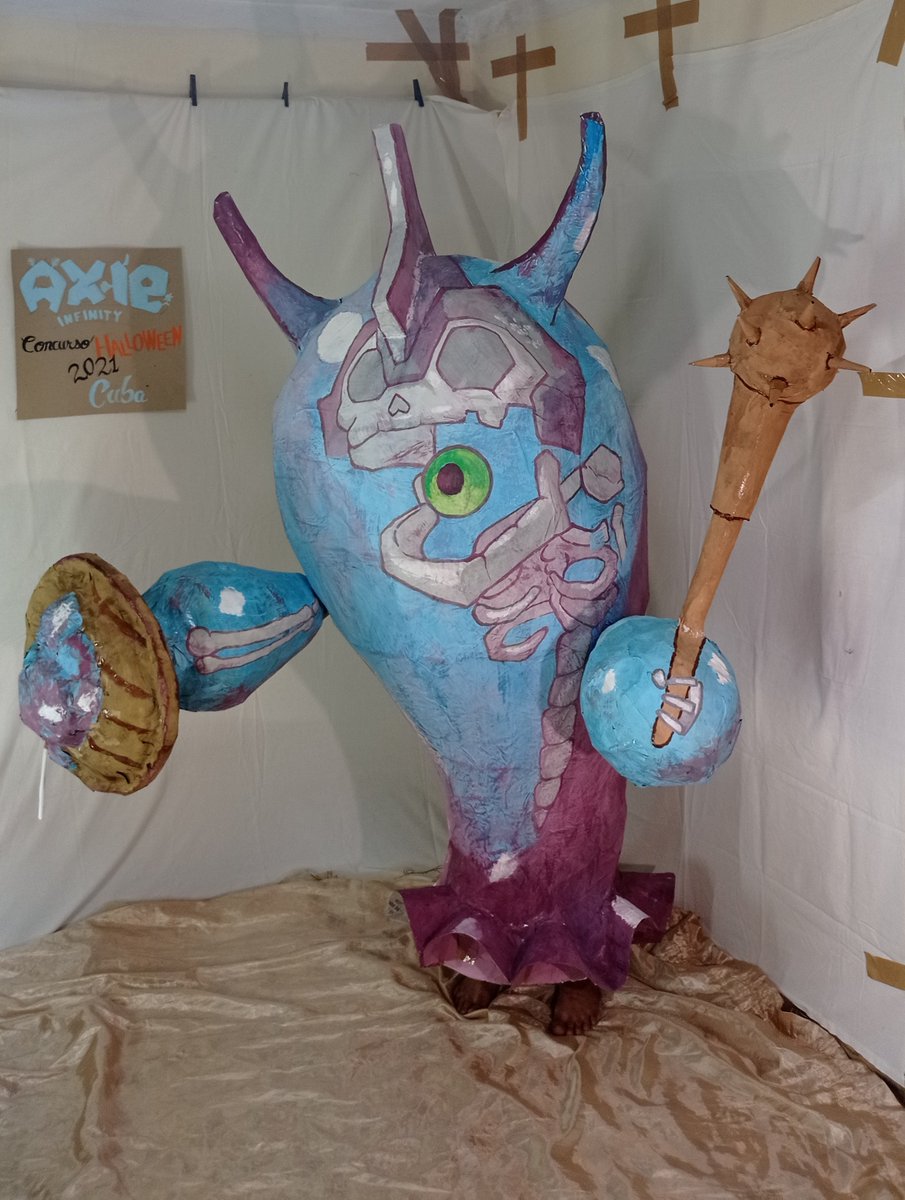 PedroPabloSegu6's tweet photo. "Slime Knight es conocido como el slime más fuerte que jamás haya caminado en Lunancia".

Tras 5 largos días de trabajo les presento mi representación del famoso primer jefe, ruina 21. Gracias por la oportunidad @AxieInfinity 

#AxieHalloweenES2021 https://t.co/EvwZdVMsUA