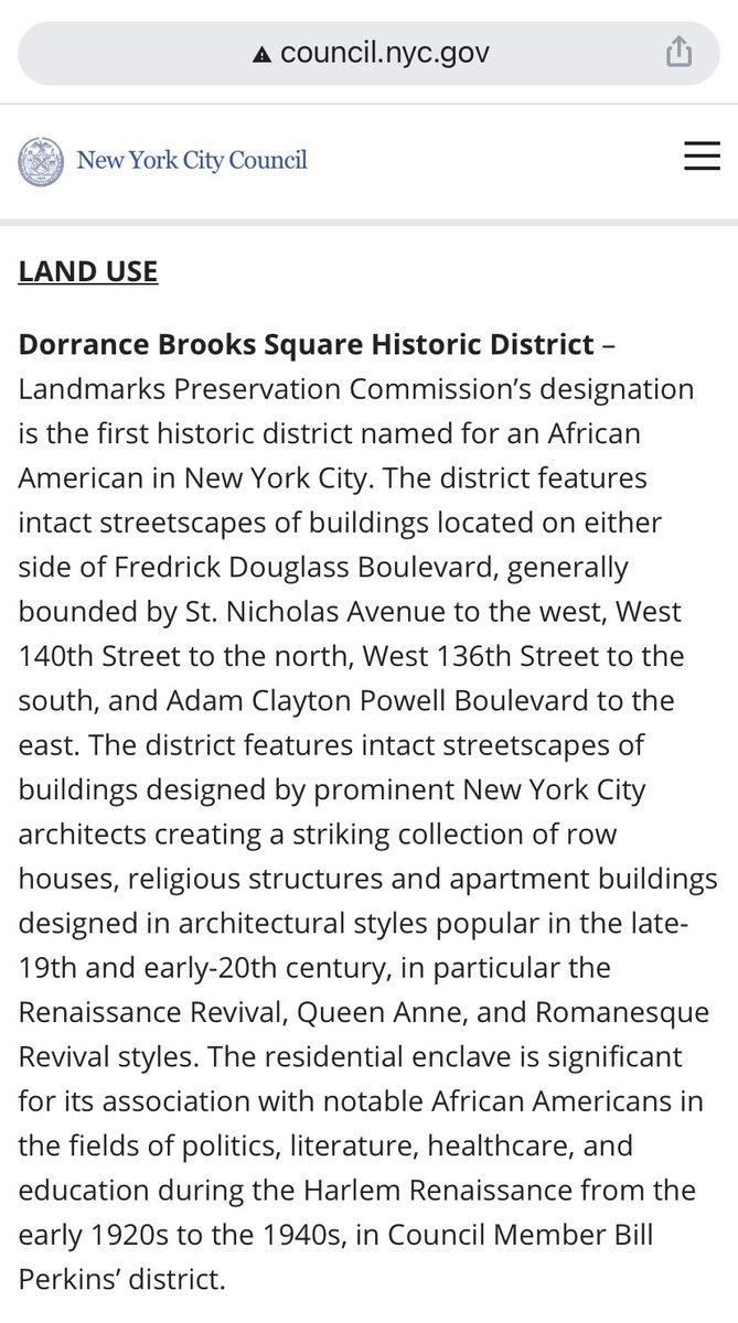 Taylor4Harlem's tweet photo. Today NYC Council approved the first landmarked historic district ever to be named after an African American, Harlem Hellfighter Private First Class Dorrance Brooks- https://t.co/UnfzXI5Gu9