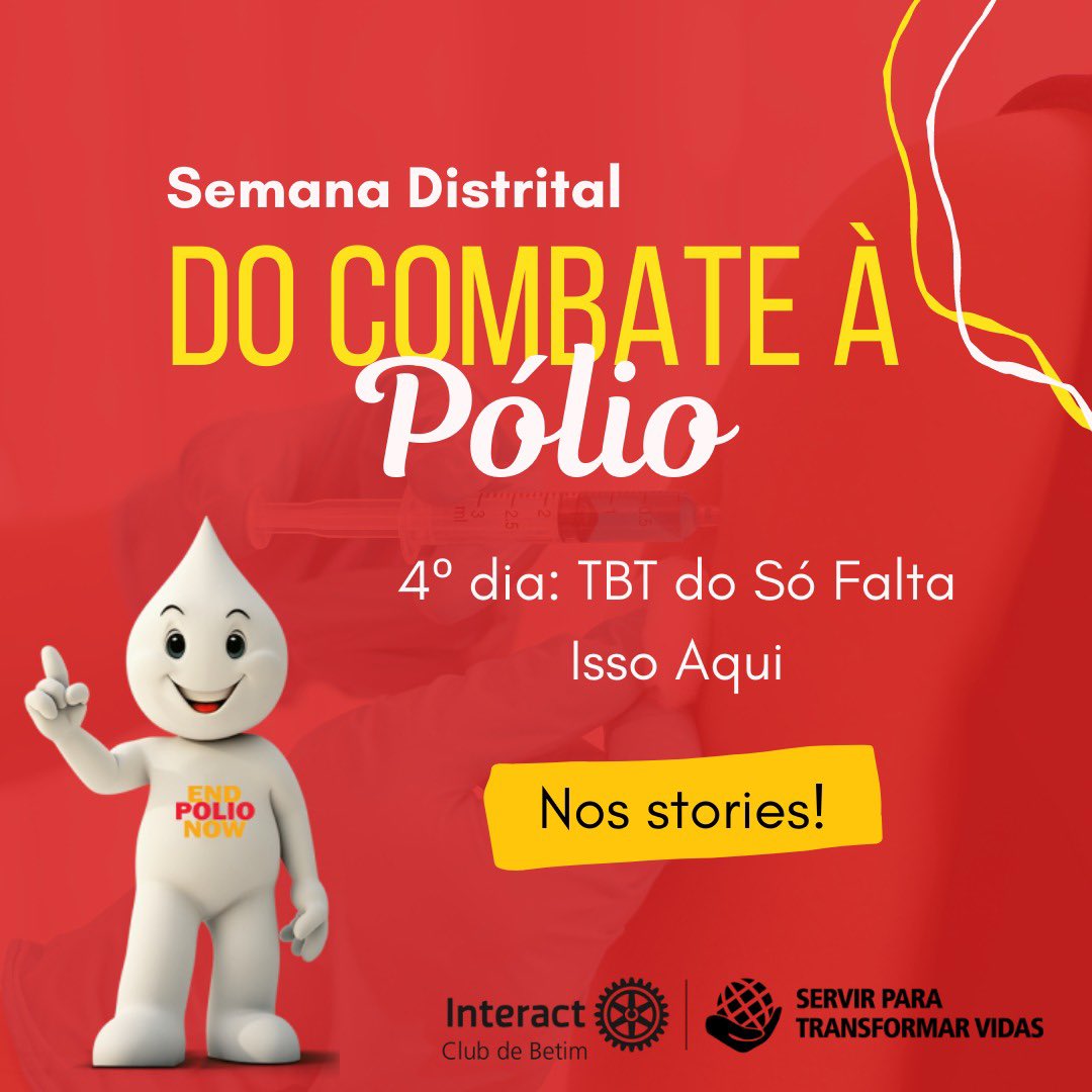 interactbetim's tweet photo. ❤️ | SEMANA DISTRITAL DE COMBATE À PÓLIO! 

Para o 4º dia, o Interact Club de Betim fez uma interação nos stories, fazendo algumas perguntinhas para vocês, além de postar as fotos dos associados! 

Aliás, você sabia que já estamos quase erradicando a pólio! Falta isso aqui 🤏! https://t.co/RxK5l66o9s