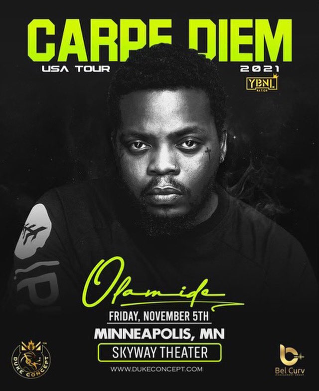 Heard about the Olamide concert on November 5th at Skyway Theatre? We have discounted tickets for our ASA family. Hit us up if you are interested in going. 🎟‼️ <a href="/belcurv/">Jay Schwane</a> @iamdbeatz