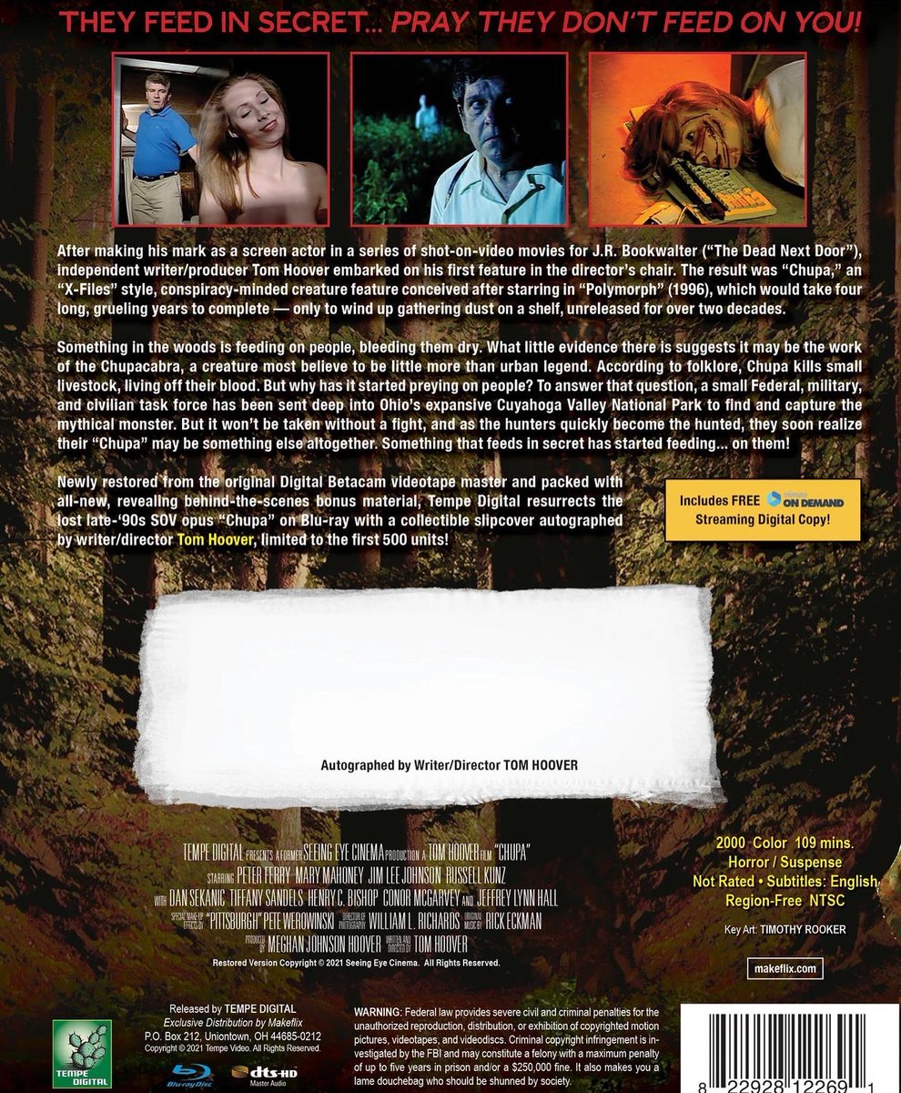 disc_connected's tweet photo. ***ANNOUNCEMENT***

Available now from @makeflixstore: #Chupa!

Blu-ray with Autographed Slipcover Limited to 500 units!
https://t.co/8E0AD9iESF

#makeflix #tempedigital #chupa #SOV #shotonvideo #chupacabra #BluRay #PhysicalMedia #BluRays #BluRayCollectors #Collecting #CultMovies https://t.co/PWd8AwMlfv