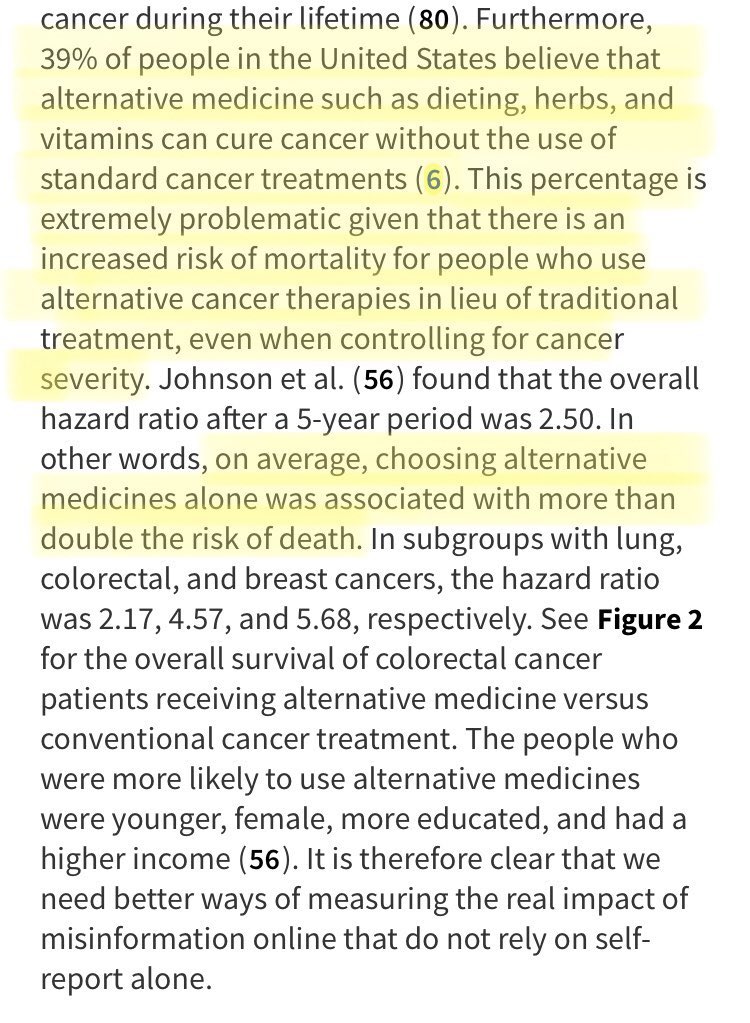 jonathanstea's tweet image. 39% of people in the US believe that alternative medicine such as dieting, herbs, and vitamins can cure cancer without the use of standard cancer treatments.

Not good.

annualreviews.org/doi/10.1146/an…
